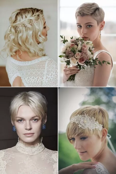 Short hair wedding hairstyles 2024
